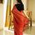 golden whisper red mul cotton saree with zari stripes