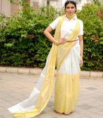 ethereal gleam dual tone gold & silver saree