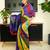 multi-color spectrum stripes handwoven cotton saree