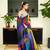 multi-color spectrum stripes handwoven cotton saree