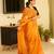 sunlit saffron handwoven mustard yellow tissue linen saree