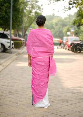 urban grace linen colorblock saree 5