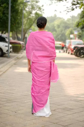 urban grace linen colorblock saree