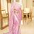 cosmic pink linen saree with exquisite handcrafted zardosi embroidery