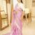 cosmic pink linen saree with exquisite handcrafted zardosi embroidery