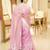 cosmic pink linen saree with exquisite handcrafted zardosi embroidery