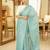 aqua whisper handwoven linen saree