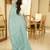 aqua whisper handwoven linen saree