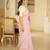 blush pink handpainted paithani linen saree