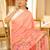elegant handwoven pink linen saree with floral embroidery