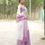 lavender bloom linen saree with subtle embroidery