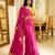 rani radiance pink silk blend saree with gold zari border