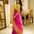 rani radiance pink silk blend saree with gold zari border