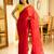 crimson glow red silk blend saree with gold zari border