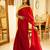 crimson glow red silk blend saree with gold zari border