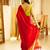 crimson glow red silk blend saree with gold zari border