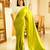 lime lustre pure silk blend saree with gold zari border