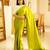 lime lustre pure silk blend saree with gold zari border