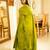 lime lustre pure silk blend saree with gold zari border