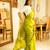 lime lustre pure silk blend saree with gold zari border