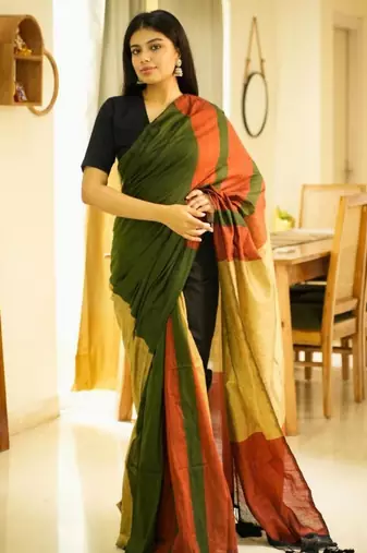 rainbow raga multi-colour saga cotton saree