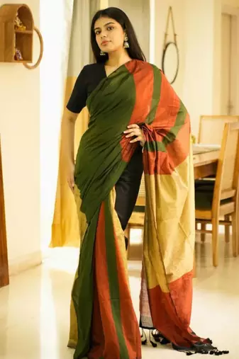 rainbow raga multi-colour saga cotton saree