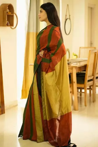 rainbow raga multi-colour saga cotton saree