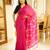 blush lines pink & white striped cotton saree
