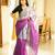moonlit blush pink & silver glass-finish tissue saree
