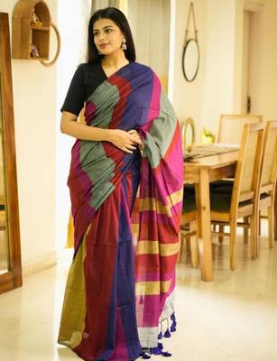 rainbow raga 2.0 multi-colour saga cotton saree (revamped edition) 1