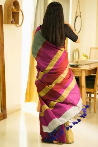 rainbow raga 2.0 multi-colour saga cotton saree (revamped edition)