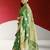 green banarasi saree with zari border