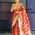red banarasi saree with zari border