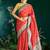 red banarasi silk saree with black border