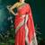 red banarasi silk saree with black border
