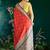 red banarasi silk saree with black border