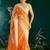 orange banarasi silk saree with zari border