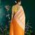 orange banarasi silk saree with zari border