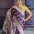 purple banarasi silk saree with zari border