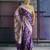 purple banarasi silk saree with zari border