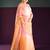 orange-pink ombre organza saree with hand embroidery