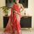 red-gold banarasi silk blend saree