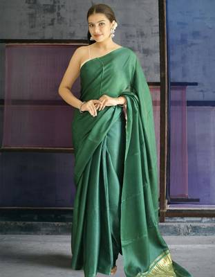 green modal silk blend saree 2