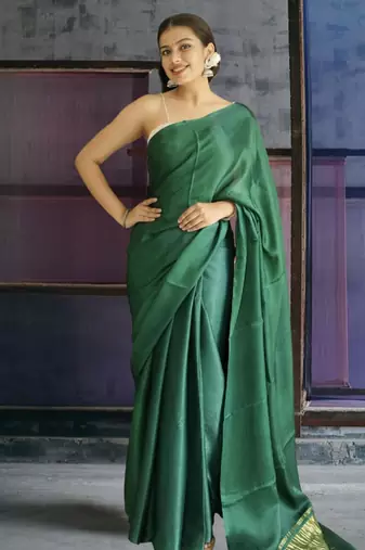 green modal silk blend saree