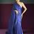 blue modal silk blend saree