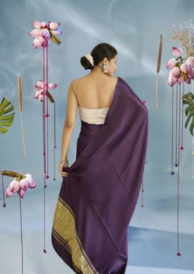 purple modal silk blend saree 2