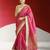 red-gold banarasi silk blend saree with lace border