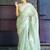 turqoise banarasi silk blend saree