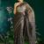 black-gold banarasi silk blend saree