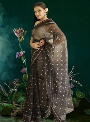 black-gold banarasi silk blend saree 3